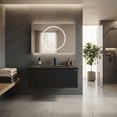 Lineart Bella Banyo Dolabı 120 cm Siyah - LİNEART