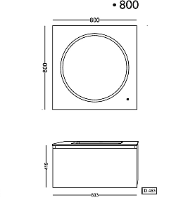 Lineart Bella Banyo Dolabı 80 cm Siyah - 3