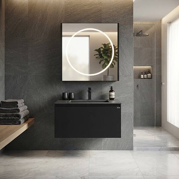 Lineart Bella Banyo Dolabı 80 cm Siyah - 1