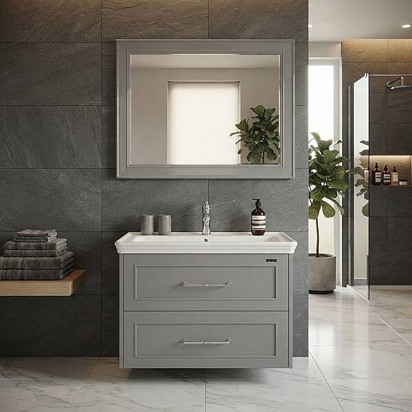 Lineart Frame Banyo Dolabı 100 cm Sahra - 1