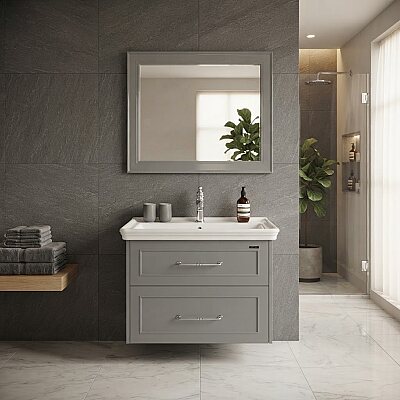 Lineart Frame Banyo Dolabı 80 cm Sahra - LİNEART