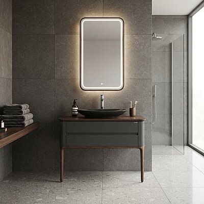 Lineart La Vie Banyo Dolabı 100 cm Ceviz-Füme - LİNEART