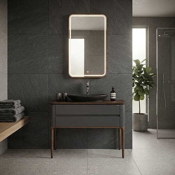 Lineart La Vie Banyo Dolabı 120 cm Ceviz-Füme - 1