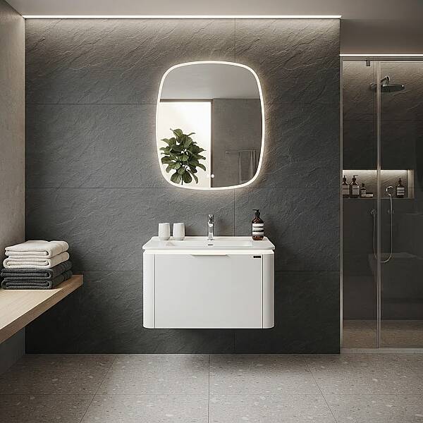 Lineart Loop Lake Banyo Dolabı 80 cm Beyaz - 1