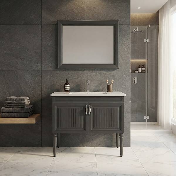 Lineart Majesty Banyo Dolabı 100 cm Füme - 1
