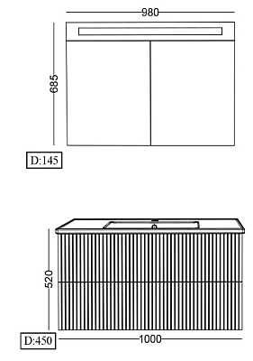 Lineart Verti Banyo Dolabı 100 cm Sage - 2