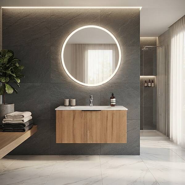 Lineart Vista Banyo Dolabı 100 cm Kayın - 1