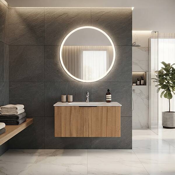 Lineart Vista Banyo Dolabı 80cm Kayın - 1