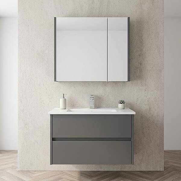 Orka Arno Çekmeceli Banyo Dolabı Takımı 85 cm Antrasit - 1