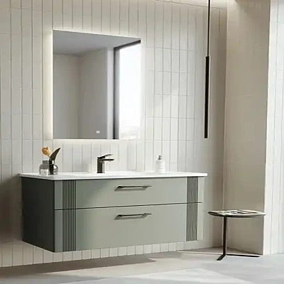 Orka Bari Banyo Dolabı Takımı 100 cm Yeşil - ORKA BANYO