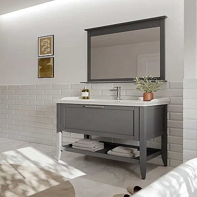 Orka Bastle Banyo Dolabı Takımı 100 cm Gri - ORKA BANYO
