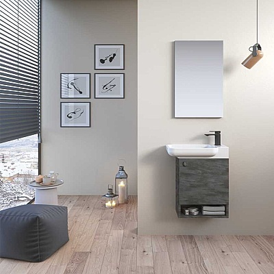 Orka Begonya Banyo Dolabı Takımı 55 cm İrony - ORKA BANYO