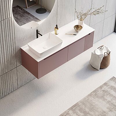 Orka Biella Banyo Dolabı Takımı 140 cm Pudra - 2