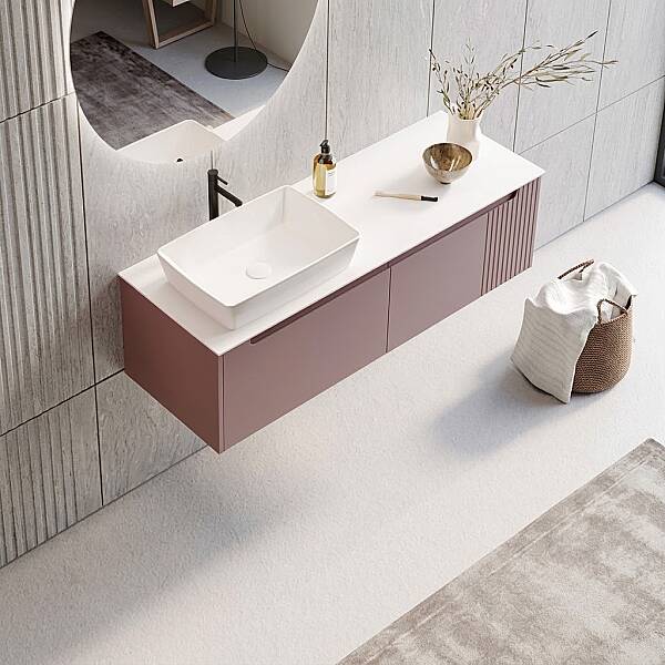 Orka Biella Banyo Dolabı Takımı 140 cm Pudra - 2