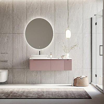 Orka Biella Banyo Dolabı Takımı 140 cm Pudra - ORKA BANYO