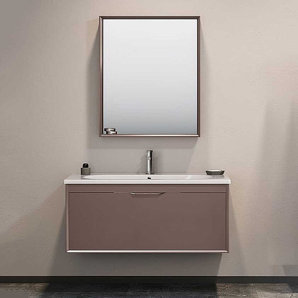 Orka Clay Banyo Dolabı Takımı 100 cm Toprak - 1