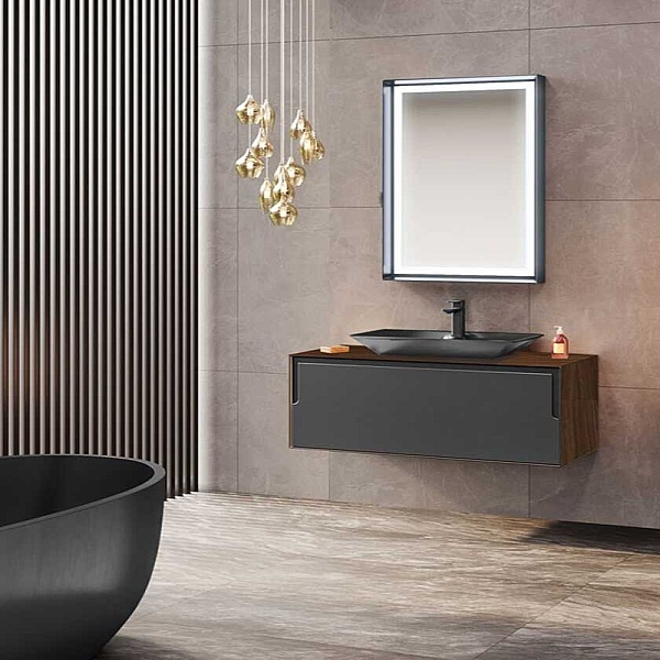Orka Craft Banyo Dolabı Takımı 80 cm Ceviz - Antrasit - 1