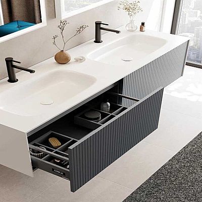 Orka Cube Banyo Dolabı Takımı 160 cm Antrasit  - 2