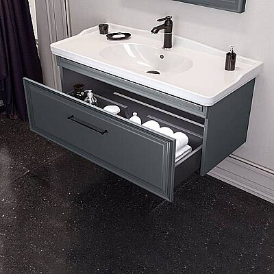 Orka Design Banyo Dolabı Takımı 100 cm Antrasit - ORKA BANYO