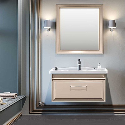 Orka Design Banyo Dolabı Takımı 80 cm Cappuccino - ORKA BANYO