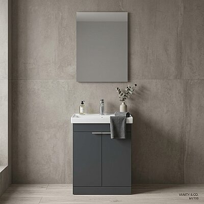 Orka Desna Banyo Dolabı Takımı 50cm Antrasit - ORKA BANYO