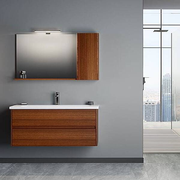 Orka Düden Çekmeceli Banyo Dolabı Takımı 100 cm Ceviz - 1