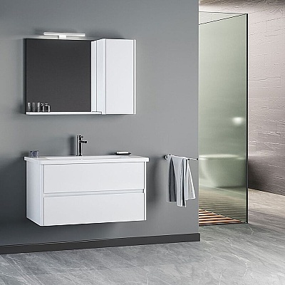 Orka Düden Çekmeceli Banyo Dolabı Takımı 80 cm Beyaz - ORKA BANYO