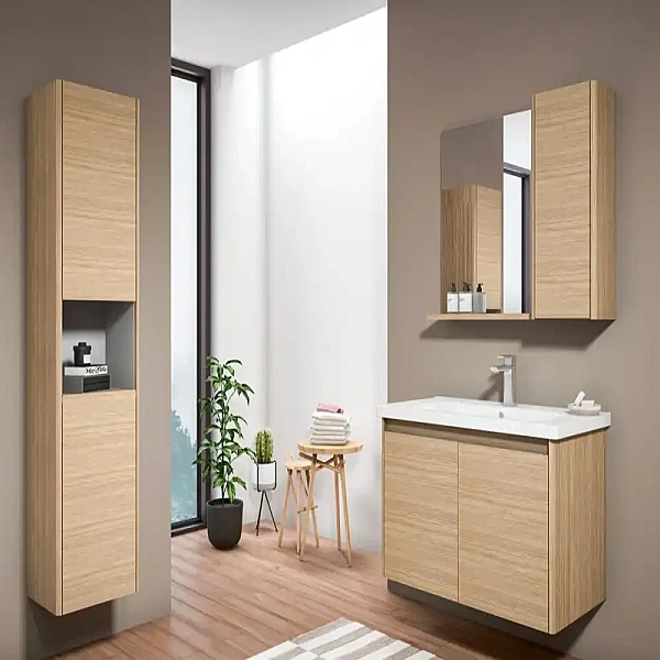 Orka Düden Kapaklı Banyo Dolabı Takımı 80 cm Meşe - 2