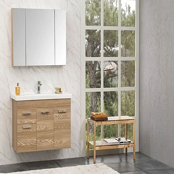 Orka Enez Banyo Dolabı Takımı 100cm Kiraz - 1