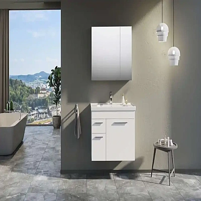 Orka Enez Banyo Dolabı Takımı 80cm Beyaz - ORKA BANYO