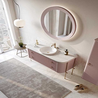 Orka Felice Banyo Dolabı Takımı 147 cm Pudra - ORKA BANYO