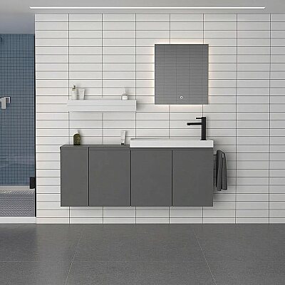 Orka Ferla Banyo Dolabı Takımı 110 cm Gri - ORKA BANYO