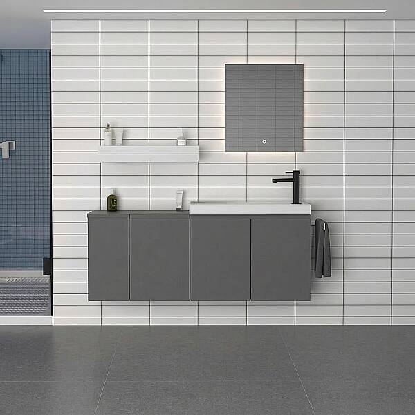 Orka Ferla Banyo Dolabı Takımı 110 cm Gri - 1
