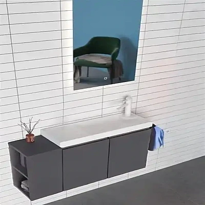 Orka Ferla Banyo Dolabı Takımı 80 cm Antrasit - ORKA BANYO