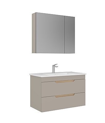 Orka Lena Çekmeceli Banyo Dolabı Takımı 85cm Çöl Beji - 3
