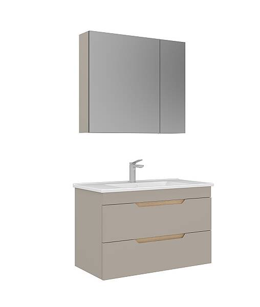 Orka Lena Çekmeceli Banyo Dolabı Takımı 85cm Çöl Beji - 3
