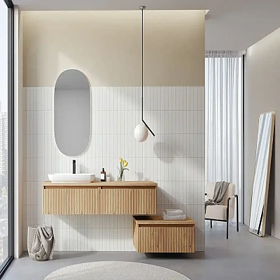 Orka Lentia Banyo Dolabı Takımı 160 cm Meşe - ORKA BANYO