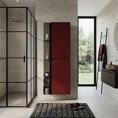 Orka Levanto Banyo Boy Dolabı Vişne 40cm - ORKA BANYO