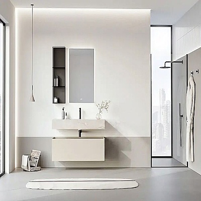 Orka Levanto Banyo Dolabı Takımı 100 cm Bej - ORKA BANYO