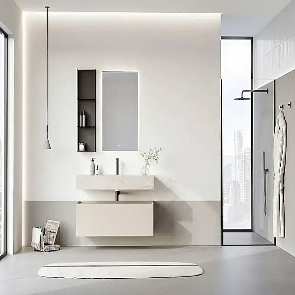 Orka Levanto Banyo Dolabı Takımı 100 cm Bej - 1