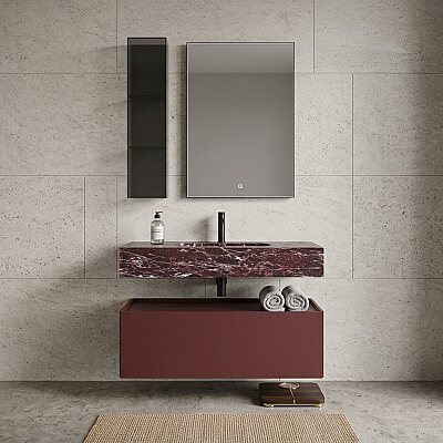 Orka Levanto Banyo Dolabı Takımı 100 cm Vişne - ORKA BANYO