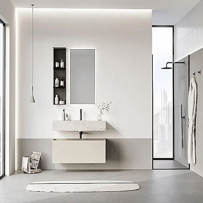 Orka Levanto Banyo Dolabı Takımı 120 cm Bej - ORKA BANYO