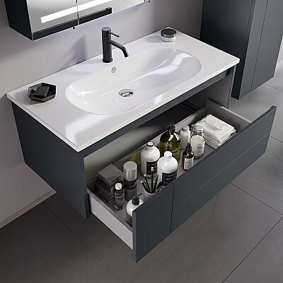 Orka Likya Banyo Dolabı Takımı 100 cm Antrasit - 2
