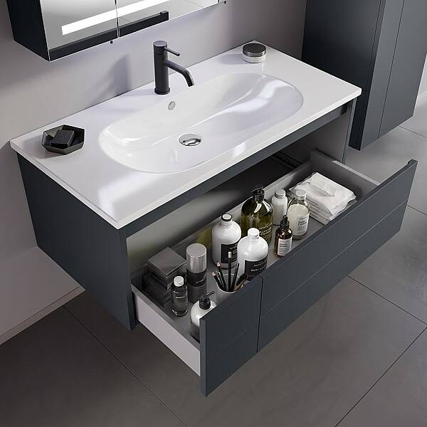 Orka Likya Banyo Dolabı Takımı 100 cm Antrasit - 2