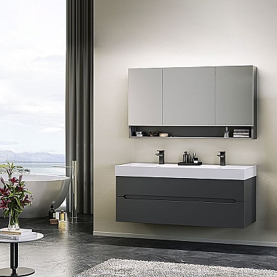 Orka Malta Banyo Dolabı Takımı 120 cm Antrasit - ORKA BANYO