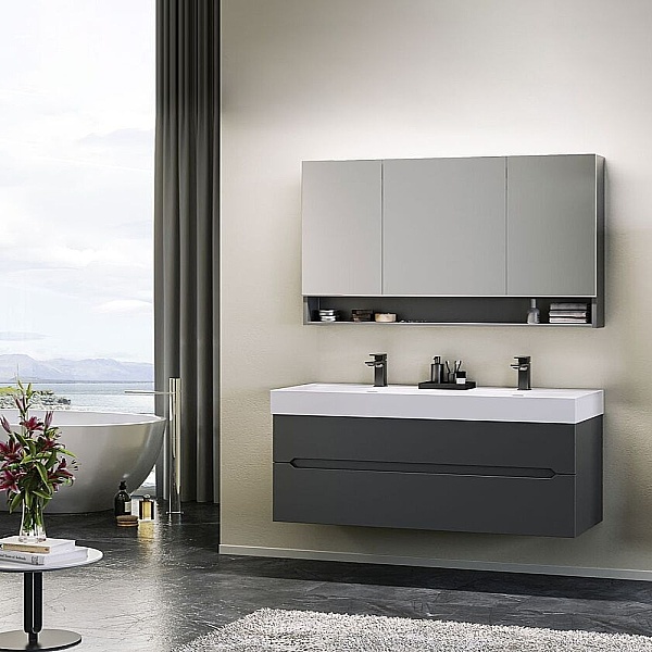 Orka Malta Banyo Dolabı Takımı 120 cm Antrasit - 1