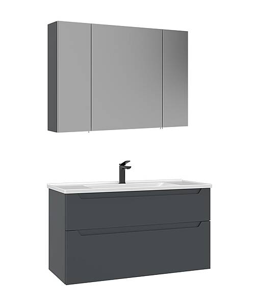 Orka Messina Banyo Dolabı Takımı 100 cm Antrasit - 2