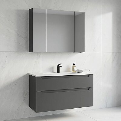 Orka Messina Banyo Dolabı Takımı 100 cm Antrasit - ORKA BANYO