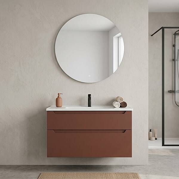Orka Messina Banyo Dolabı Takımı 100 cm Tuskan Kırmızı - 1