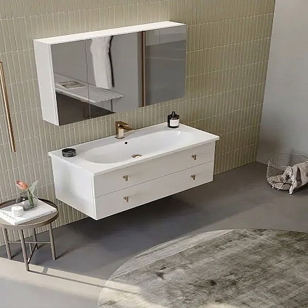 Orka Milazzo Banyo Dolabı Takımı 100 cm Beyaz Asma - 1